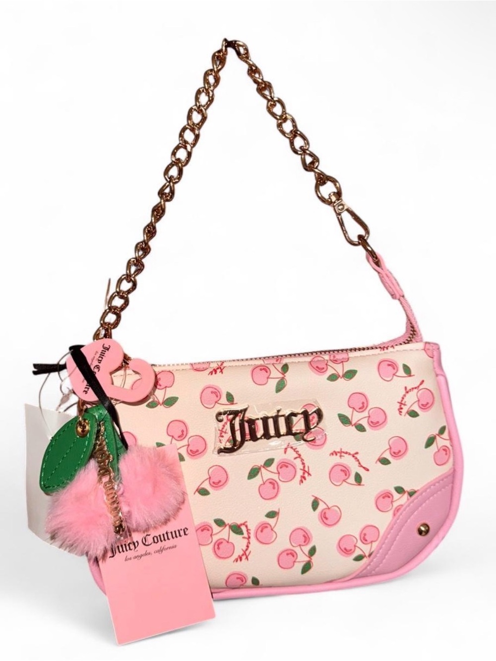 Juicy Couture “Cherry Girl Convertible Wristlet”, white/pink